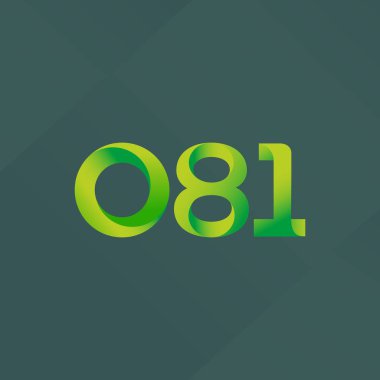 081 ortak mektup ve sayı logosu illüstrasyon vektör 