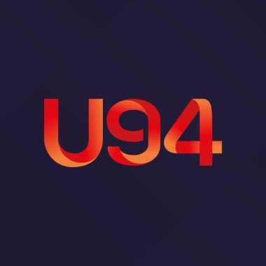 U94 mektup ve dijital numara logo simge
