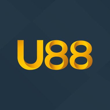 U88 mektup ve dijital numara logo simge