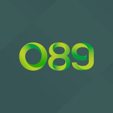 089 ortak mektup ve sayı logosu illüstrasyon vektör