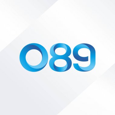 o89 ortak harf ve sayılar logo vektör çizim 