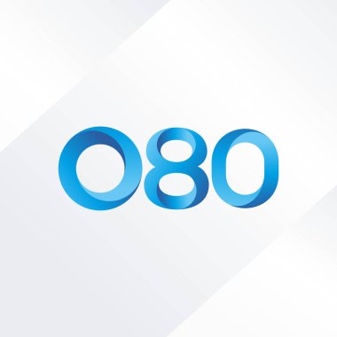 080 ortak mektup ve sayı logosu illüstrasyon vektör