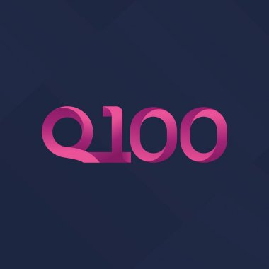 q 100 ortak harf ve sayılar logo vektör çizim 