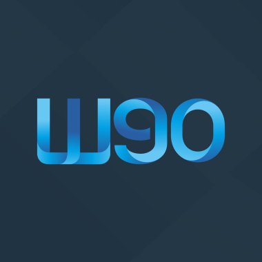 W90 ortak mektup logo, vektör çizim