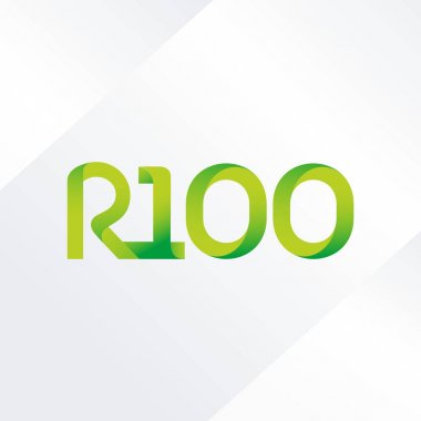R100 ortak harf ve sayılar logo vektör çizim 