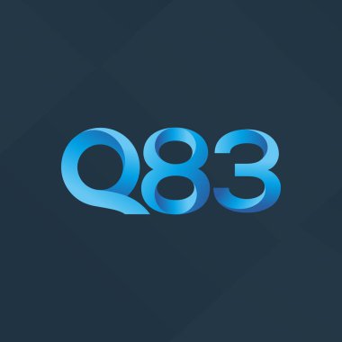 Q83 ortak mektup ve sayı logo vektör çizim