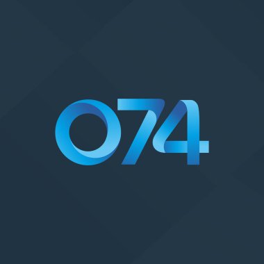 O74 ortak mektup ve sayı logo vektör çizim