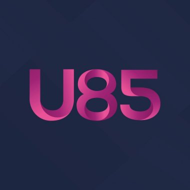 U85 mektup ve dijital numara logo simge
