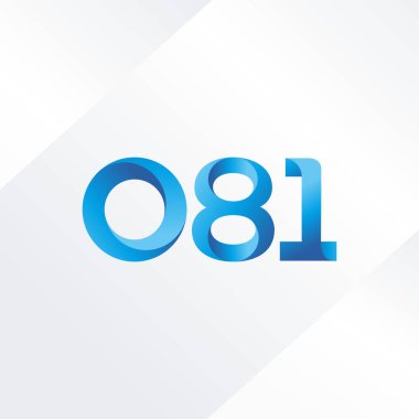 081 ortak mektup ve sayı logosu illüstrasyon vektör 
