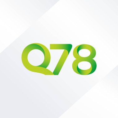 Q78 ortak harf ve sayılar logo vektör çizim 