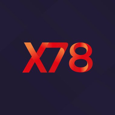 X78 mektup logo, vektör çizim ortak
