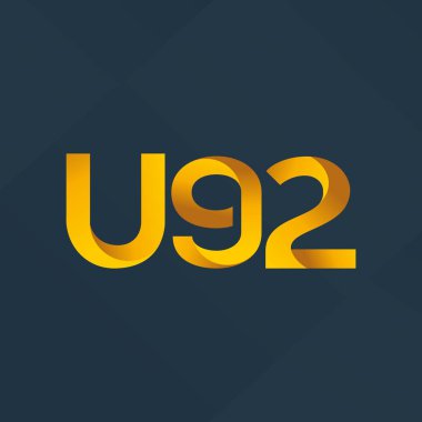 U92 mektup ve dijital numara logo simge