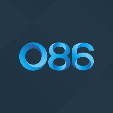 086 ortak mektup ve sayı logosu illüstrasyon vektör