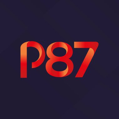 P87 ortak harf ve sayılar logo vektör çizim 