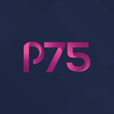 P75 ortak mektup ve sayı logo vektör çizim