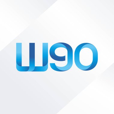 W90 ortak mektup logo, vektör çizim