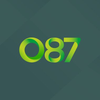087 ortak mektup ve sayı logosu illüstrasyon vektör 