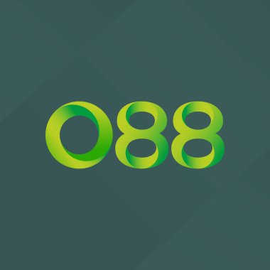 088 ortak mektup ve sayı logosu illüstrasyon vektör