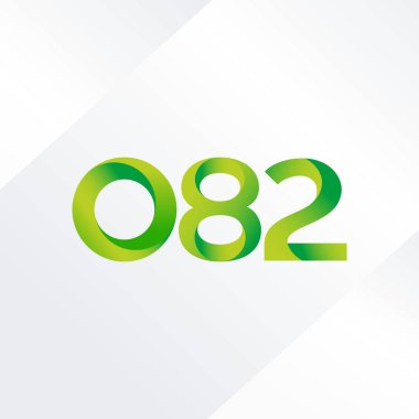  O82 ortak mektup ve sayı logo vektör çizim