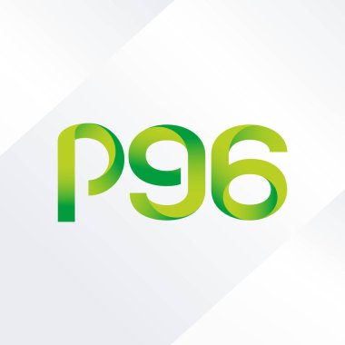 p96 ortak harf ve sayılar logo vektör çizim 