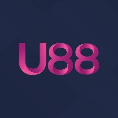 U88 mektup ve dijital numara logo simge