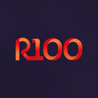 R100 ortak mektup ve sayı logo vektör çizim