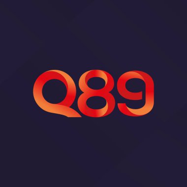 q 89 ortak harf ve sayılar logo vektör çizim 