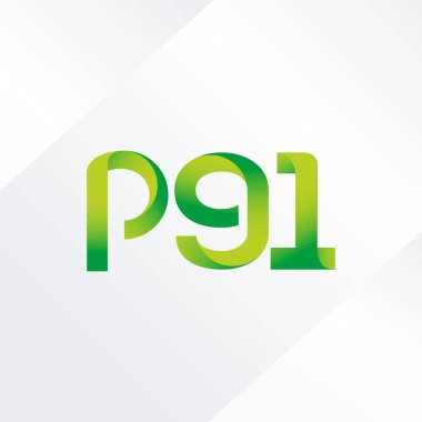 P91 ortak mektup ve sayı logo vektör çizim