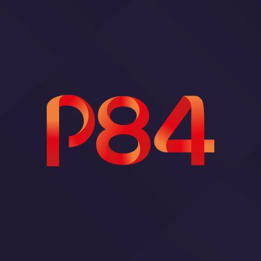  P84 ortak mektup ve sayı logo vektör çizim
