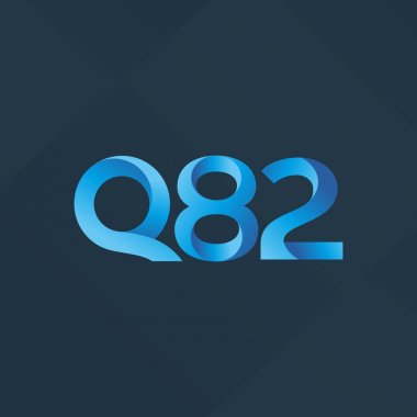 q82 ortak harf ve sayılar logo vektör çizim 