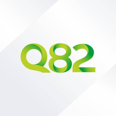 q82 ortak harf ve sayılar logo vektör çizim