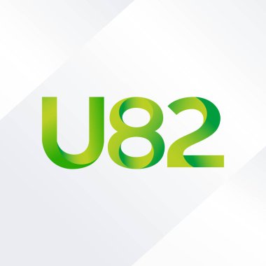 U82 mektup ve dijital numara logo simge