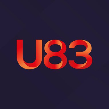 U83 mektup ve dijital numara logo simge