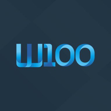 W100 ortak mektup logo, vektör çizim
