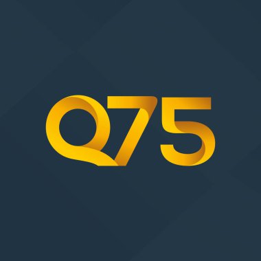 Q75 ortak harf ve sayılar logo vektör çizim