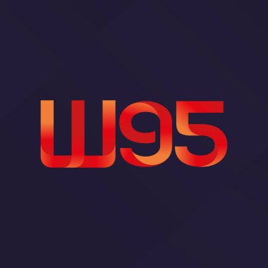 W95 ortak mektup logo, vektör çizim