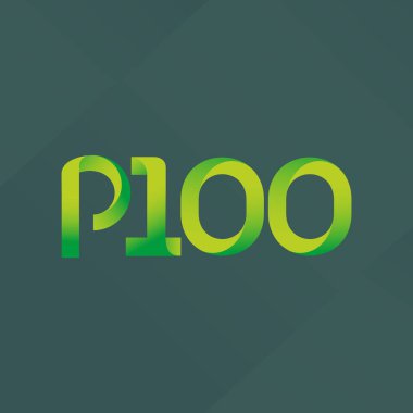 P100 ortak mektup ve sayı logo vektör çizim