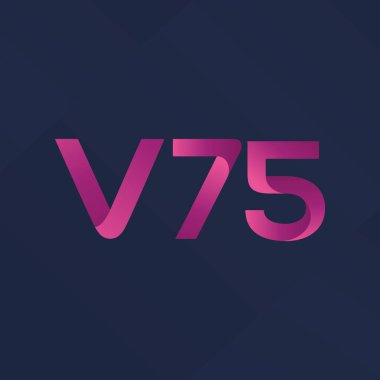 V75 mektup ve dijital numara logo simge
