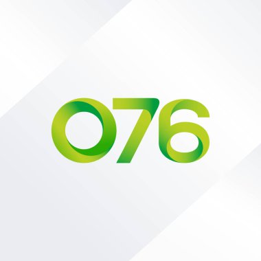 076 ortak mektup ve sayı logosu illüstrasyon vektör