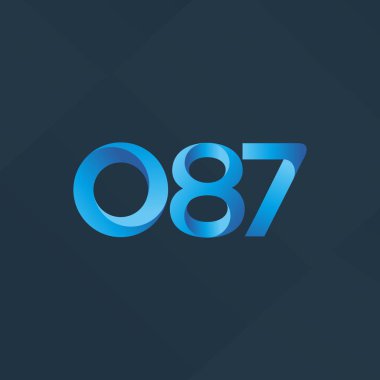 O87 ortak mektup ve sayı logo vektör çizim