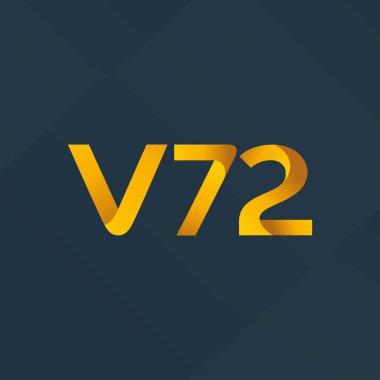 V72 mektup ve dijital numara logo simge