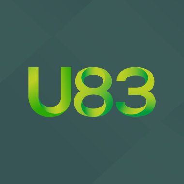 U83 mektup ve dijital numara logo simge