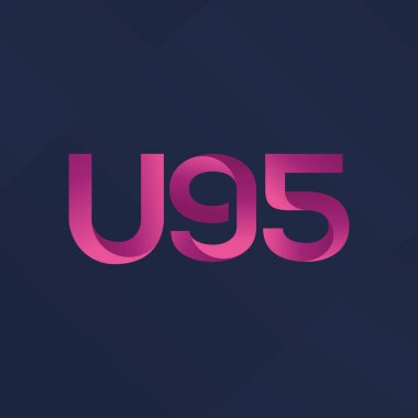 U95 mektup ve dijital numara logo simge