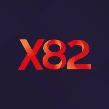 X82 mektup logo, vektör çizim ortak