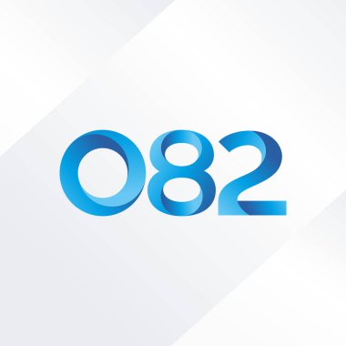  O82 ortak mektup ve sayı logo vektör çizim
