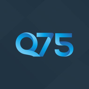 Q75 ortak mektup ve sayı logo vektör çizim