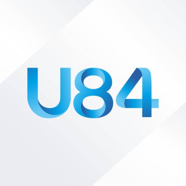 U84 mektup ve dijital numara logo simge