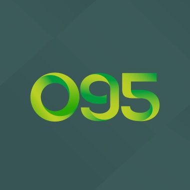 O95 ortak mektup ve sayı logo vektör çizim