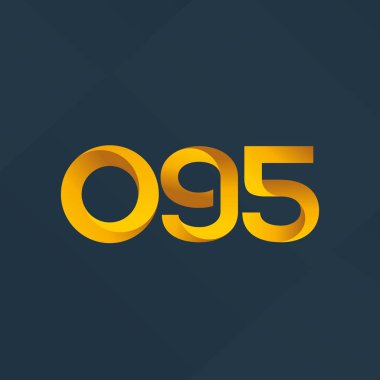 O95 ortak mektup ve sayı logo vektör çizim