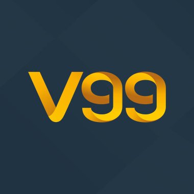 V99 ortak mektup logo, vektör çizim